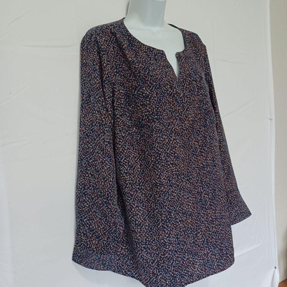 CJ Banks women top tunic blue v neck sz 1X - Picture 2 of 6
